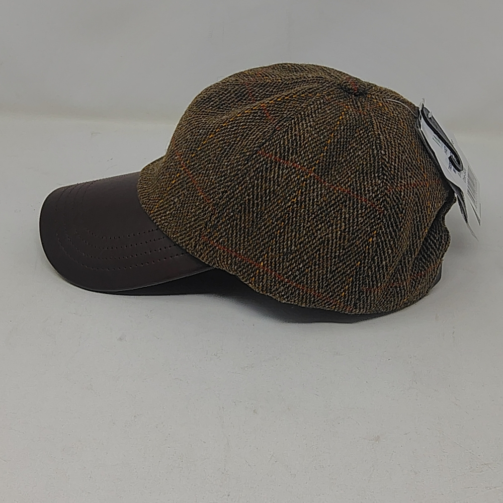 Walker and Hawkes Derby Tweed and Leather Adjustable Cap - Picture 2 of 9